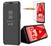 Coque - Booling - pour Samsung A04s - Noir - Electrolytique - Anti-choc - avec 2 Verres Trempés