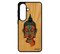 Coque Bouddha pour S26 Bois Silicone Portrait Zen Orange Jolie Journal Homme Illustration de Protection Pochoir Vrai pour Samsung Galaxy