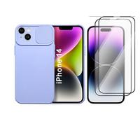Coque Cam Slide couleur Lavande + 2 Verres Trempes Pour iPhone 14