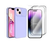 Coque Cam Slide couleur Lavande + 2 Verres Trempes Pour iPhone 14 Plus