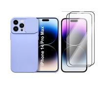 Coque Cam Slide couleur Lavande + 2 Verres Trempes Pour iPhone 14 Pro Max