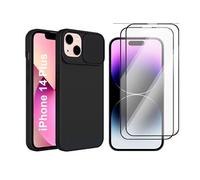 Coque Cam Slide couleur Noir + 2 Verres Trempes Pour iPhone 14 Plus