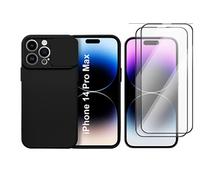 Coque Cam Slide couleur Noir + 2 Verres Trempes Pour iPhone 14 Pro Max