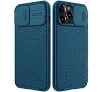 Coque CamShield Pro pour iPhone 13 Pro Max, fine et antichoc avec cache-objectif coulissant, bleue