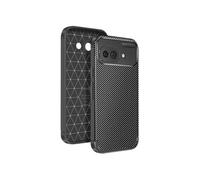 Coque Carbone pour Google Pixel 9a Silicone Antichoc Antidérapant Noir