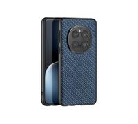 Coque Carbone pour Honor Magic 7 Pro Cuir Tissé Contour Silicone Bleu