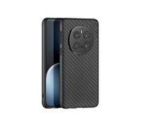 Coque Carbone pour Honor Magic 7 Pro Cuir Tissé Contour Silicone Noir