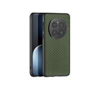 Coque Carbone pour Honor Magic 7 Pro Cuir Tissé Contour Silicone Vert Foncé