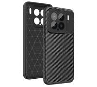 Coque Carbone pour Xiaomi 15 Silicone Antichoc Antidérapant Noir