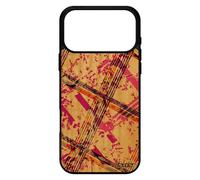 Coque Carreau Tartan Pour Iphone 17 Pro Max Vrai Bois Silicone Etui Artisanat Design Tpu Noir Motif Color¿ Geometrie Made In France