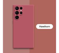 Coque Carrée En Silicone Liquide Pour Samsung Galaxy S23 Ultra S22 Plus S21 Fe S20 Note 20 10,Coque Arrière De Protection En Tissu Souple Pour Téléphone.Camellia Red.Samsung Note 20