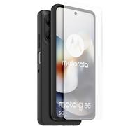 Pack Coque arrière semi-rigide et Protège-écran en verre trempé Casr Noir et Transparent pour Motorola Moto G56