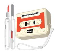 Coque cassette anti-chute pour Airpods 4ème génération avec porte-clés, coques étanches compatibles avec Airpod Gen 4 (2024), étui en silicone avec kit de nettoyage, chargement filaire et sans fil