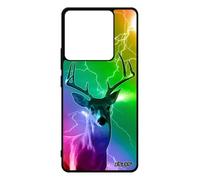 Coque Cerf Xiaomi Redmi Note 13 Pro 5g Silicone Brame Animaux Unique Vert Arc En Ciel 4g Eclair Design Biche Antichoc Multicolore De