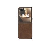 Coque Clapet pour Motorola Razr 70 Ultra Protection Pliable Rigide Effet Cuir Marron