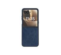 Coque Clapet pour Motorola Razr 70 Ultra Protection Pliable Rigide Effet Cuir Bleu nuit