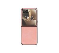 Coque Clapet pour Razr 70 Ultra Protection Pliable Rigide Effet Cuir, Rose