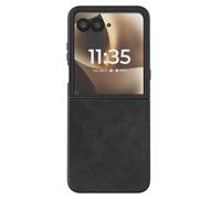 Coque Clapet pour Razr 70 Ultra Protection Pliable Rigide Effet Cuir, Noir