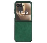 Coque Clapet pour Motorola Razr 70 Ultra Protection Pliable Rigide Effet Cuir Vert forêt