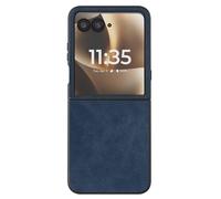 Coque Clapet pour Motorola Razr 70 Ultra Protection Pliable Rigide Effet Cuir Bleu nuit