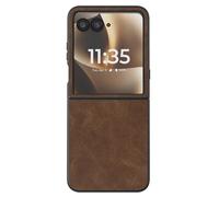 Coque Clapet pour Motorola Razr 70 Ultra Protection Pliable Rigide Effet Cuir Marron