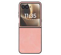 Coque Clapet pour Razr 70 Ultra Protection Pliable Rigide Effet Cuir, Rose