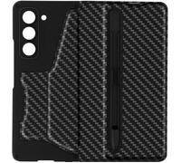 Coque clapet pour Samsung Galaxy Z Fold 5 Effet Carbone Porte-cartes et Stylet