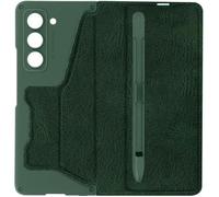 Coque clapet pour Samsung Galaxy Z Fold 5 simili cuir Porte-cartes et Stylet Support vidéo Vert foncé