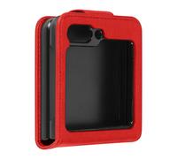 Coque Clapet pour Samsung Galaxy Z Flip 5 Languette Magnétique Chesterfield Rouge