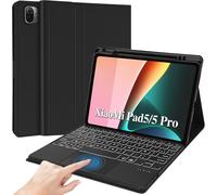 Coque Clavier avec Touchpad pour Xiaomi Pad 5/5 Pro 2021 11 Pouces, AZERTY Français Clavier Rétroéclairé Détachable Combo Touch pour Xiaomi Pad 5, Noir