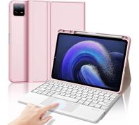 Coque Clavier avec Trackpad pour Xiaomi Pad 6/6 Pro 11 Pouces 2023, AZERTY Français Clavier Détachable Combo Touch pour Xiaomi Pad 6, Rose