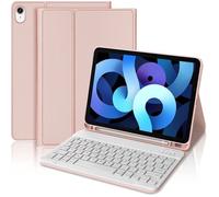 Coque Clavier - E.F.CONNECTION - iPad Air 11""/10,9"" - Cuir PU Rose - Clavier Bluetooth - Support Multi-Angle