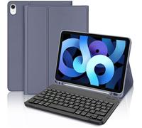 Coque Clavier - E.F.CONNECTION - pour iPad Air 11"" (M3/M2) / iPad Air 4/5 10,9"" - Synthécuir Violet - Clavier Bluetooth