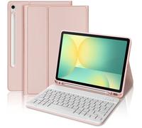 Coque Clavier - E.F.CONNECTION - pour Samsung Galaxy Tab S10 FE / S9 FE- Cuir PU Rose - Clavier Magnétique Bluetooth