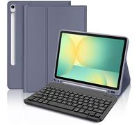 Coque Clavier - E.F.CONNECTION - pour Samsung Galaxy Tab S10 FE / S9 FE - Cuir Synthétique Violet avec Clavier Bluetooth