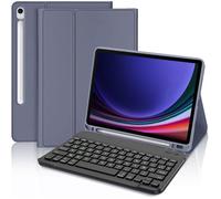 Coque Clavier - E.F.CONNECTION - pour Samsung Galaxy Tab S9 (11 Pouces) Cuir Synthétique Violet - Clavier Magnétique