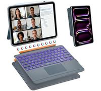 Coque Clavier Ipad Pro 13 M4/M5 2024/2025 Clavier Bluetooth Magnétique Détachable 3-En-1 Support Réglable Rétroéclairage 7 C[CB12]