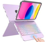 Coque Clavier pour iPad 10ème Gen 10.9"" 2022,Multi-Touch et Rétro-éclairées,Pivotant à 360° et Insert Crayon,Etui avec Clavier
