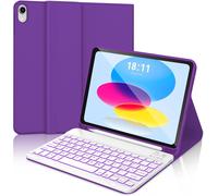 Coque Clavier Pour Ipad 10eme Generation/A16 11eme Generation 2025 11 Pouces, Azerty Français Clavier Rétro-Éclairé Bluetooth Détachable Pour Ipad 11/10 Ème Génération, Violet