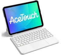 Coque Clavier Pour Ipad 11e/10e Gén, Pour Ipad 10e (10,9"")/11e (2025 A16), Air 11"" M3/M2, Air 6/5/4e, Pro 11 4e-1re, Clavier Ultraléger Détachable Avec Pavé Tactile, Blanc Acetouch[Z10]