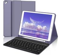 Coque Clavier Pour Ipad 9.7"", Ipad 6ème/5ème Géneration 2018/2017, Ipad Pro 9.7, Ipad Air 2/1, Azerty Français Clavier Bluetooth Amovible Détachable Avec Fente Pour Stylo, Violet
