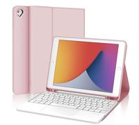 Coque Clavier pour iPad 9.7 Pouces 2018/2017 avec Pavé Tactile Multipoint, Claviers AZERTY Français sans Fil Bluetooth DéTachable pour Apple iPad 9.7" 6ème / 5ème Gen (Rose Housse)