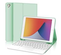 Coque Clavier pour iPad 9.7 Pouces 2018/2017 avec Pavé Tactile Multipoint, Claviers AZERTY Français sans Fil Bluetooth DéTachable pour Apple iPad 9.7" 6ème / 5ème Gen (Vert Housse)