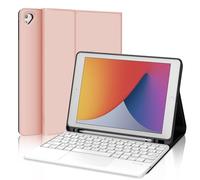Coque Clavier pour iPad 9.7 Pouces 2018/2017 avec Pavé Tactile Multipoint, Claviers AZERTY Français sans Fil Bluetooth DéTachable pour Apple iPad 9.7" 6ème / 5ème Gen (Or Rose Housse)