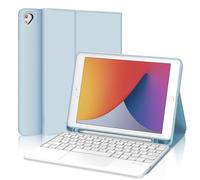 Coque Clavier pour iPad 9.7 Pouces 2018/2017 avec Pavé Tactile Multipoint, Claviers AZERTY Français sans Fil Bluetooth DéTachable pour Apple iPad 9.7" 6ème / 5ème Gen (Bleu Housse)
