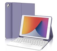 Coque Clavier pour iPad 9.7 Pouces 2018/2017 avec Pavé Tactile Multipoint, Claviers AZERTY Français sans Fil Bluetooth DéTachable pour Apple iPad 9.7" 6ème / 5ème Gen (Violet Housse)