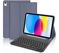 Coque Clavier pour iPad A16 (11'') / iPad 10 2022 (10,9'') Cuir PU Violet avec Clavier Magnétique Bluetooth - E.F.Connection