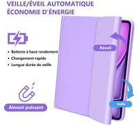 Coque Clavier Pour Ipad Air 11'' M2&m3 2024&2025 Air 5 2022/Air 4 2020 10.9"", Étui Pour Pro 11 1ème 2018 Avec Pen Holder, Housse Avec Magnétique Sans Fil Clavier Azerty Français(Pourpre)