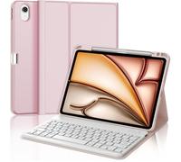 Coque Clavier pour iPad Air 11""M4/M3/M2 2026/2025,AZERTY Français Clavier Bluetooth Magnétique Détachable avec Fente pour Stylo,Rose