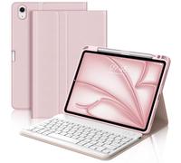 Coque Clavier pour iPad Air 11 Pouces (M4 2026, M3 2025, M2 2024), AZERTY Français Housse Clavier Bluetooth Magnétique Détachable avec Porte Crayon pour iPad Air 10.9" (5e/4e Génération), Rose